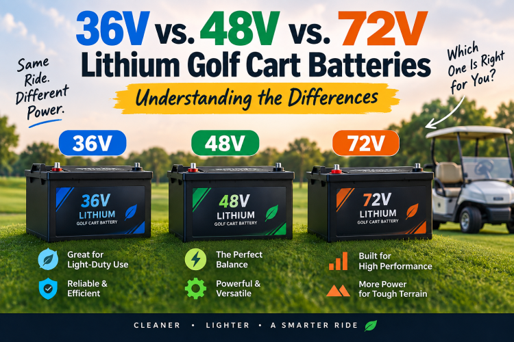 36V Vs. 48V Vs. 72V Lithium Golf Cart Batteries